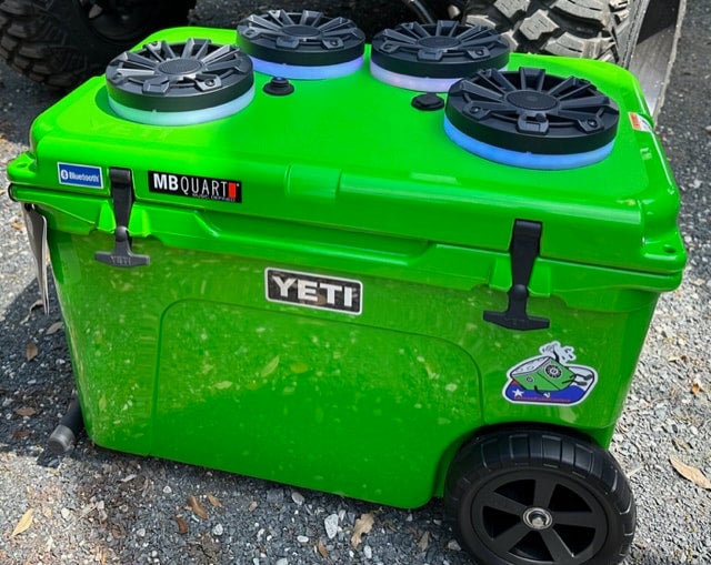 Another Yeti speaker cooler finished up. Enough battery to play all we, yeti